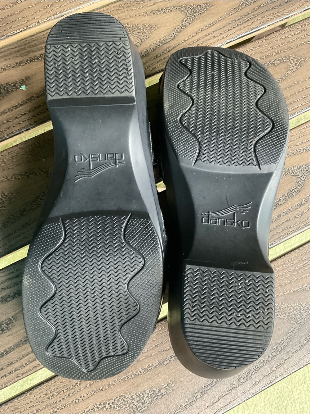 Dansko Leather Black Women's Wedge Sandals - Picture 4 of 6